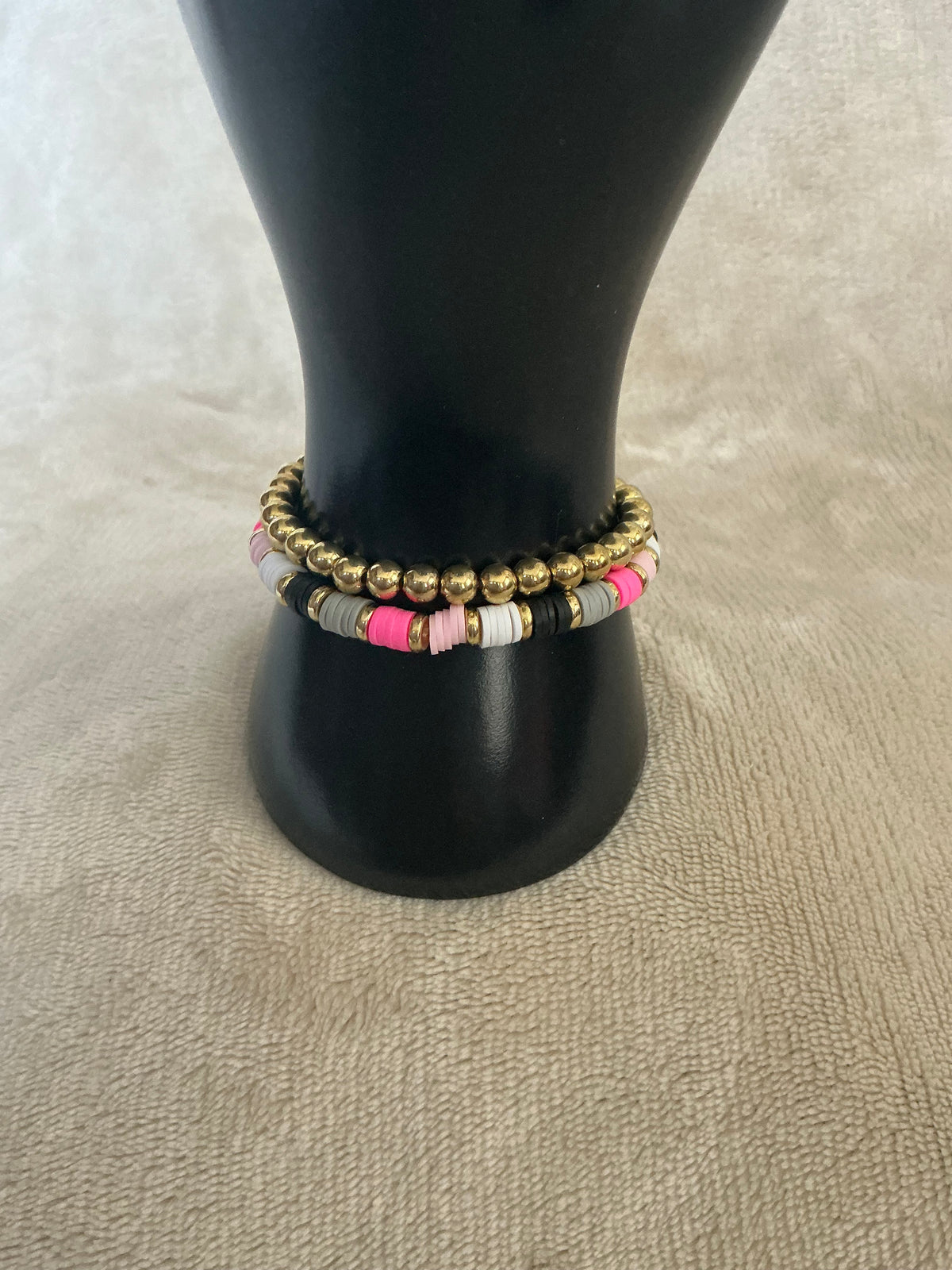 Neon Pink & Gold Luxe Bracelet Stack