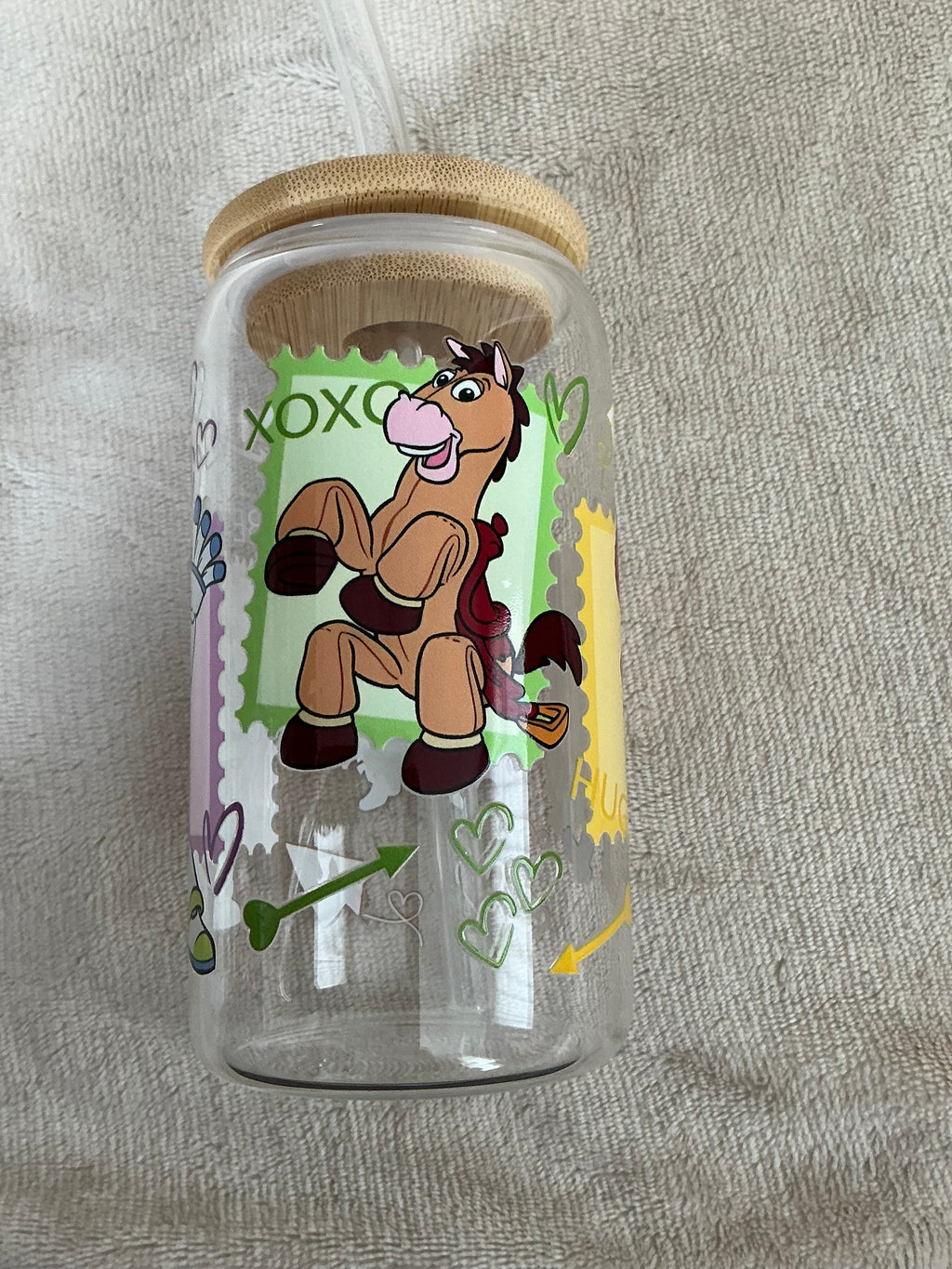 Toy Story Love Stamp Glass Tumbler