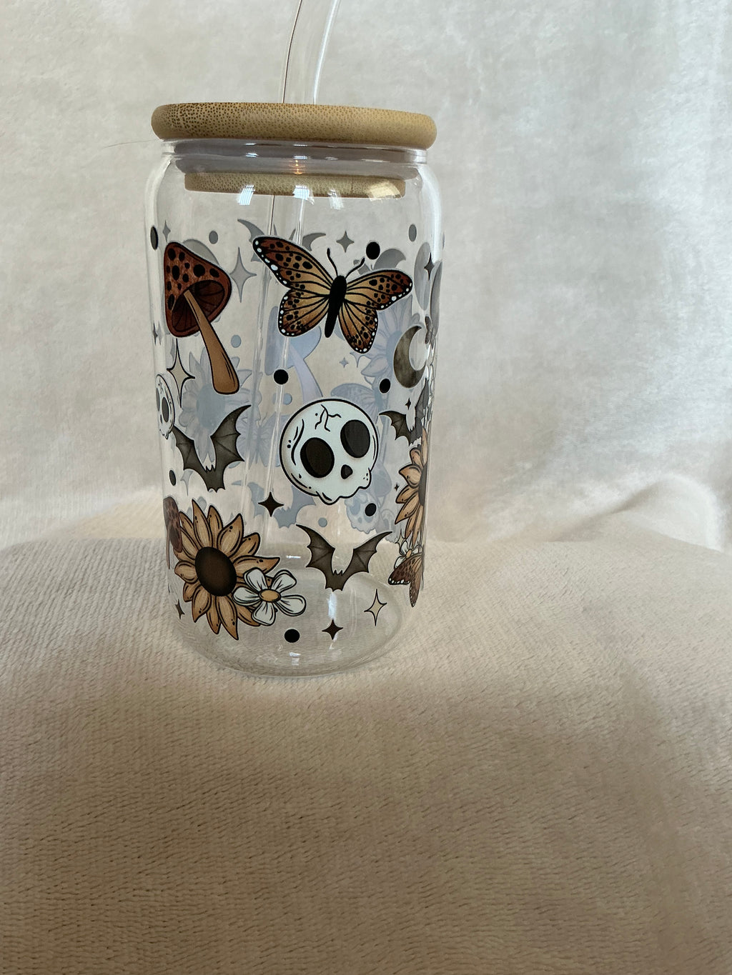 👻 Cute Spooky Ghost Glass Tumbler