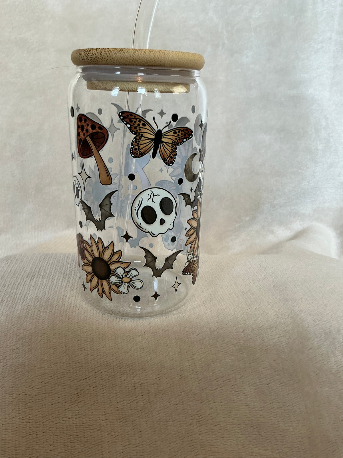 👻 Cute Spooky Ghost Glass Tumbler