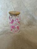 Pink Cowgirl Yee Haw Glass Cup — Western Vibes!