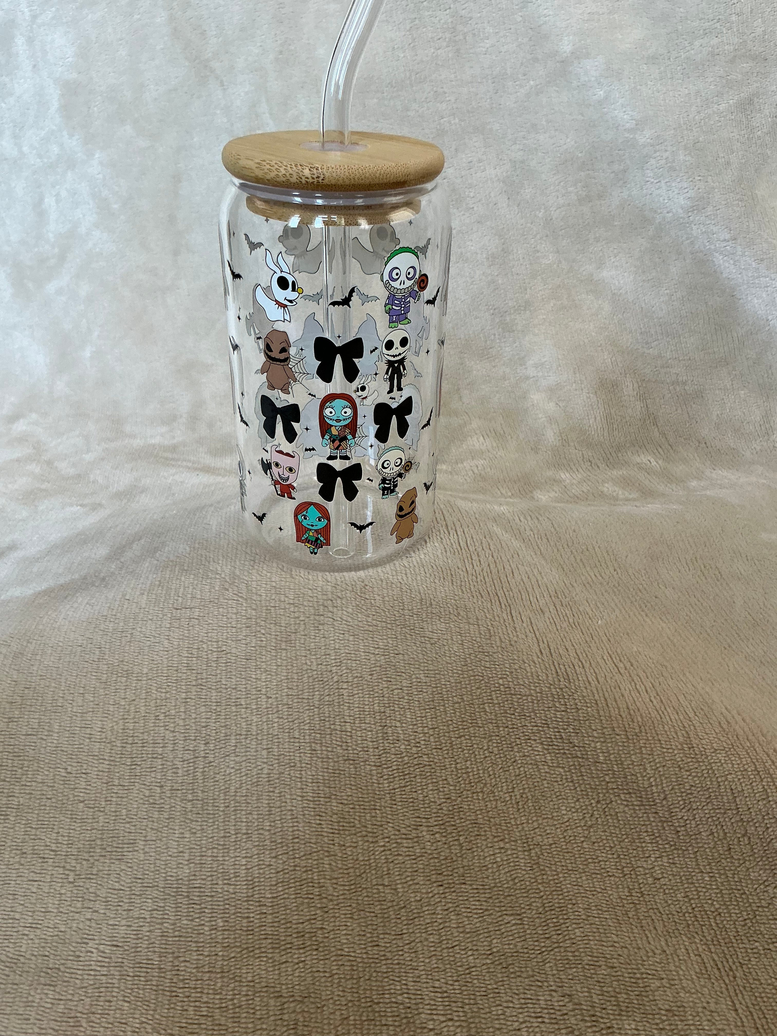 Nightmare Before Christmas Themed Glass Tumbler