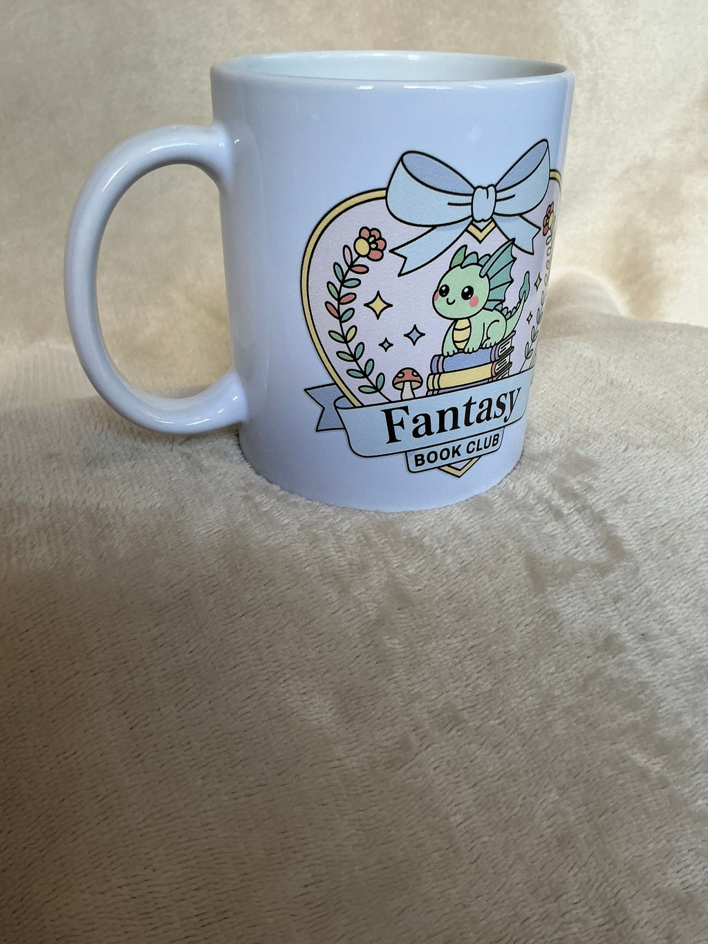 Fantasy Book Club Mug — Cute Dragon Reader Gift