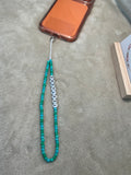 Turquoise Personalised Beaded Phone Charm | Custom Text Lanyard with Choice of Fastening