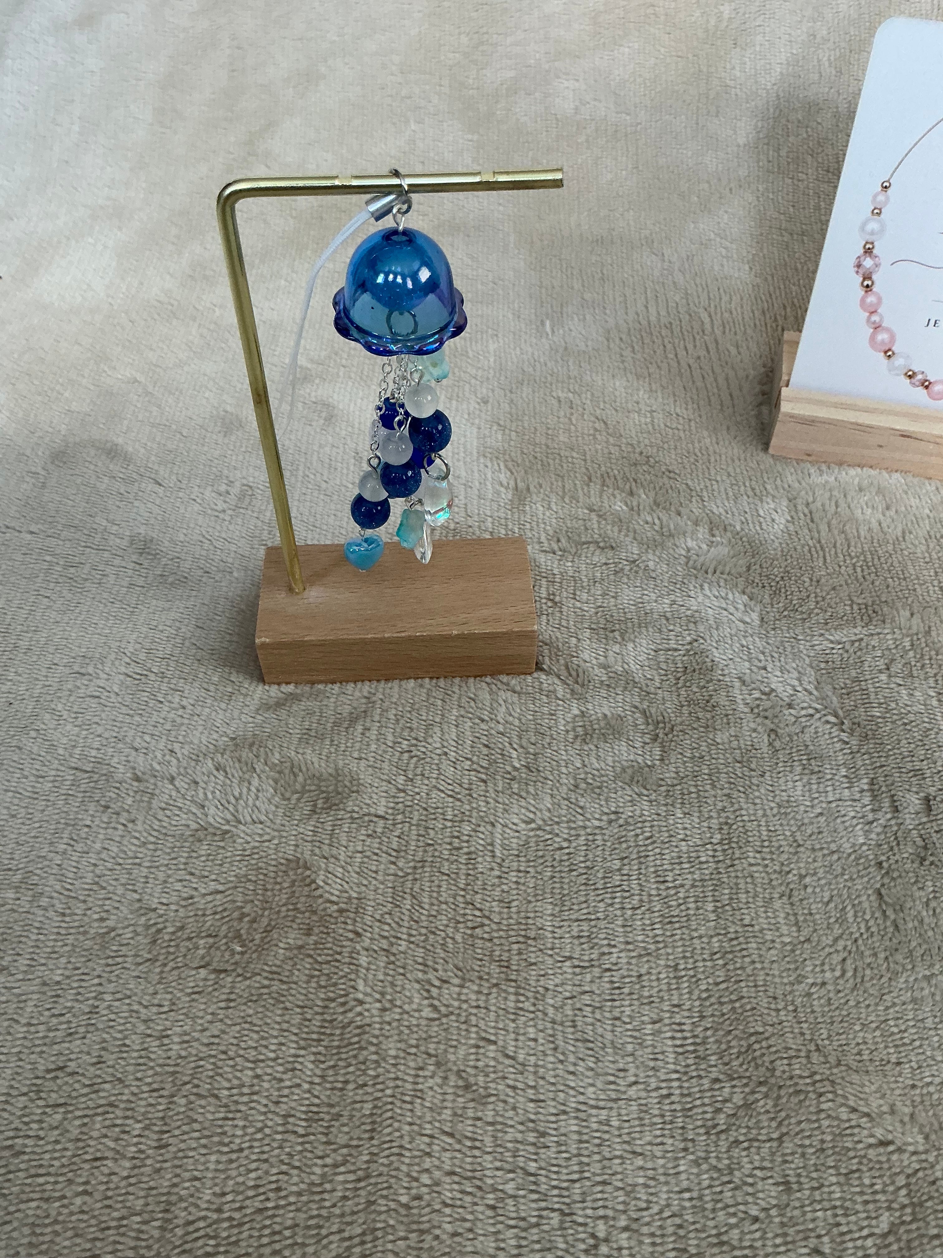 Ocean Dreams Jellyfish Charm | Handmade Blue Beaded Hanging Decoration