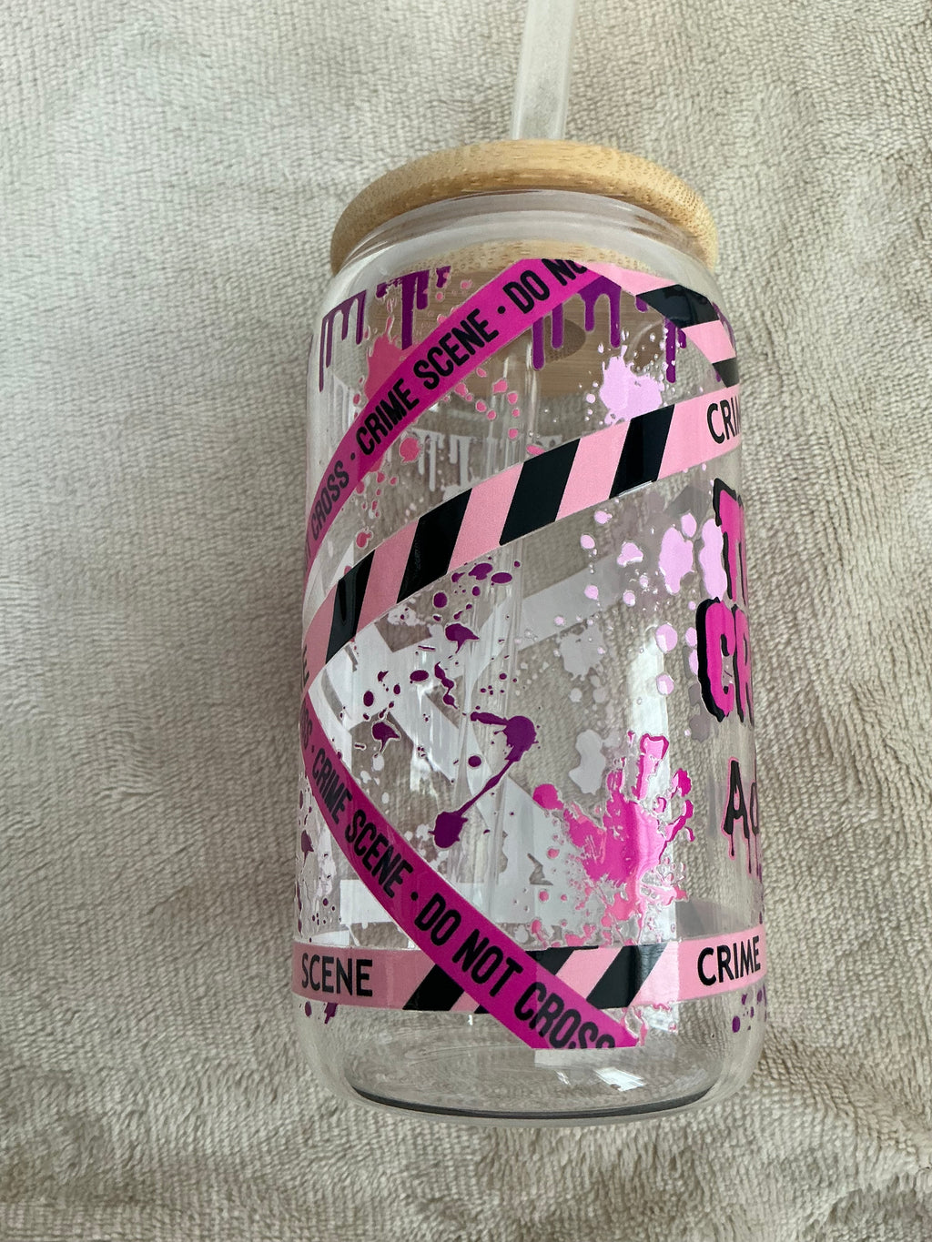True Crime Addict Glass Tumbler