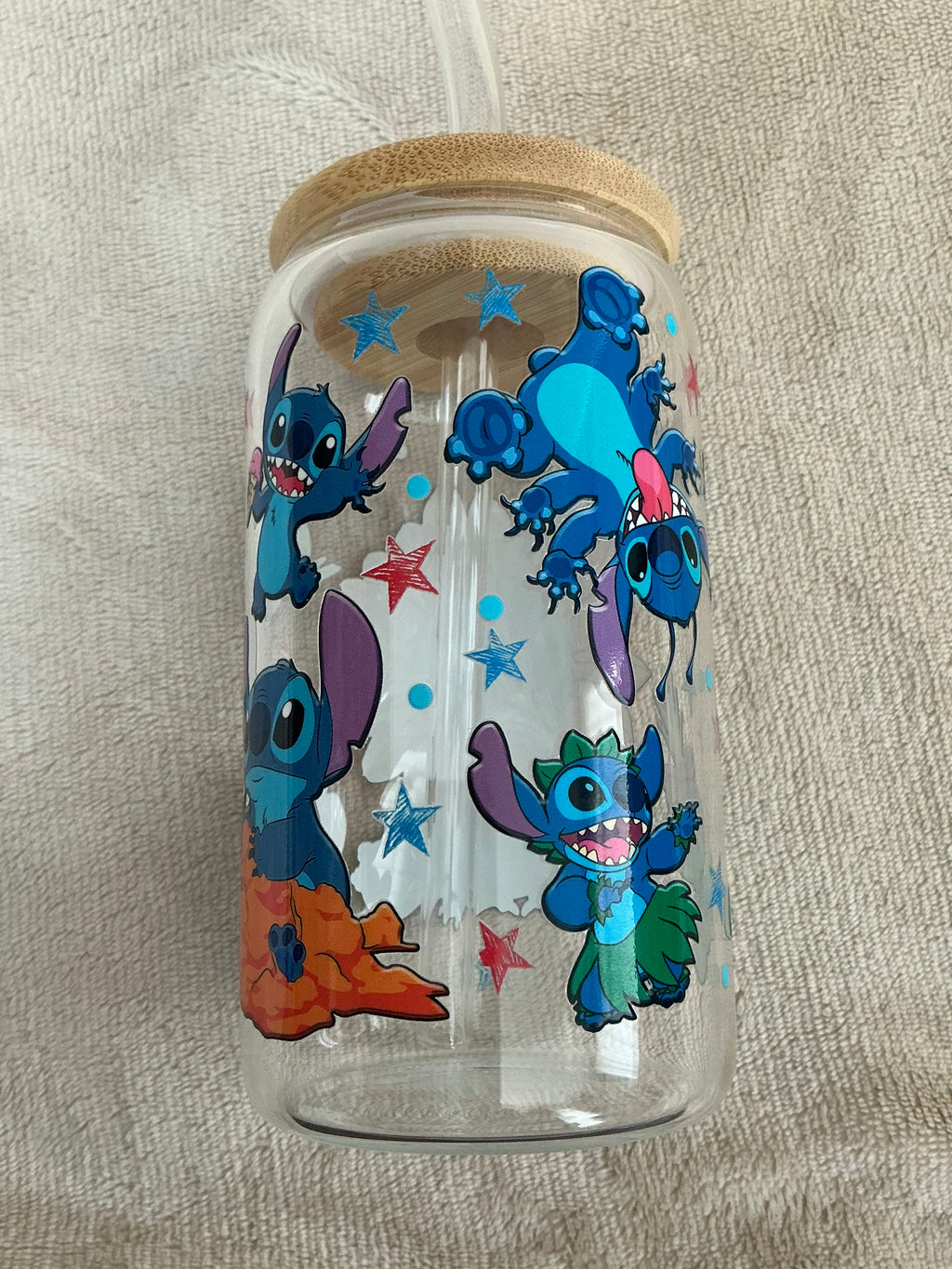 Stitch Sunflower & Friends Glass Tumbler