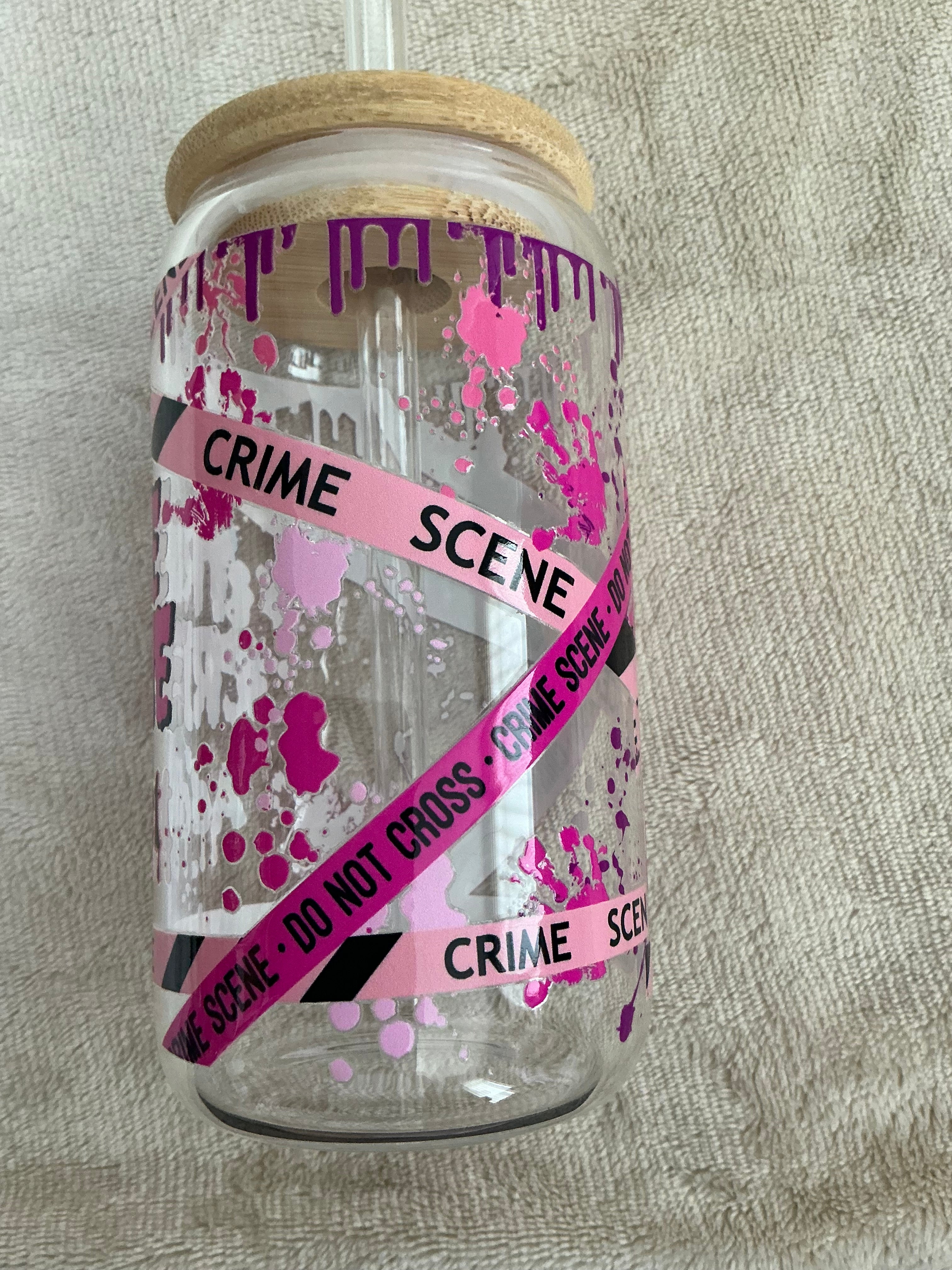 True Crime Addict Glass Tumbler