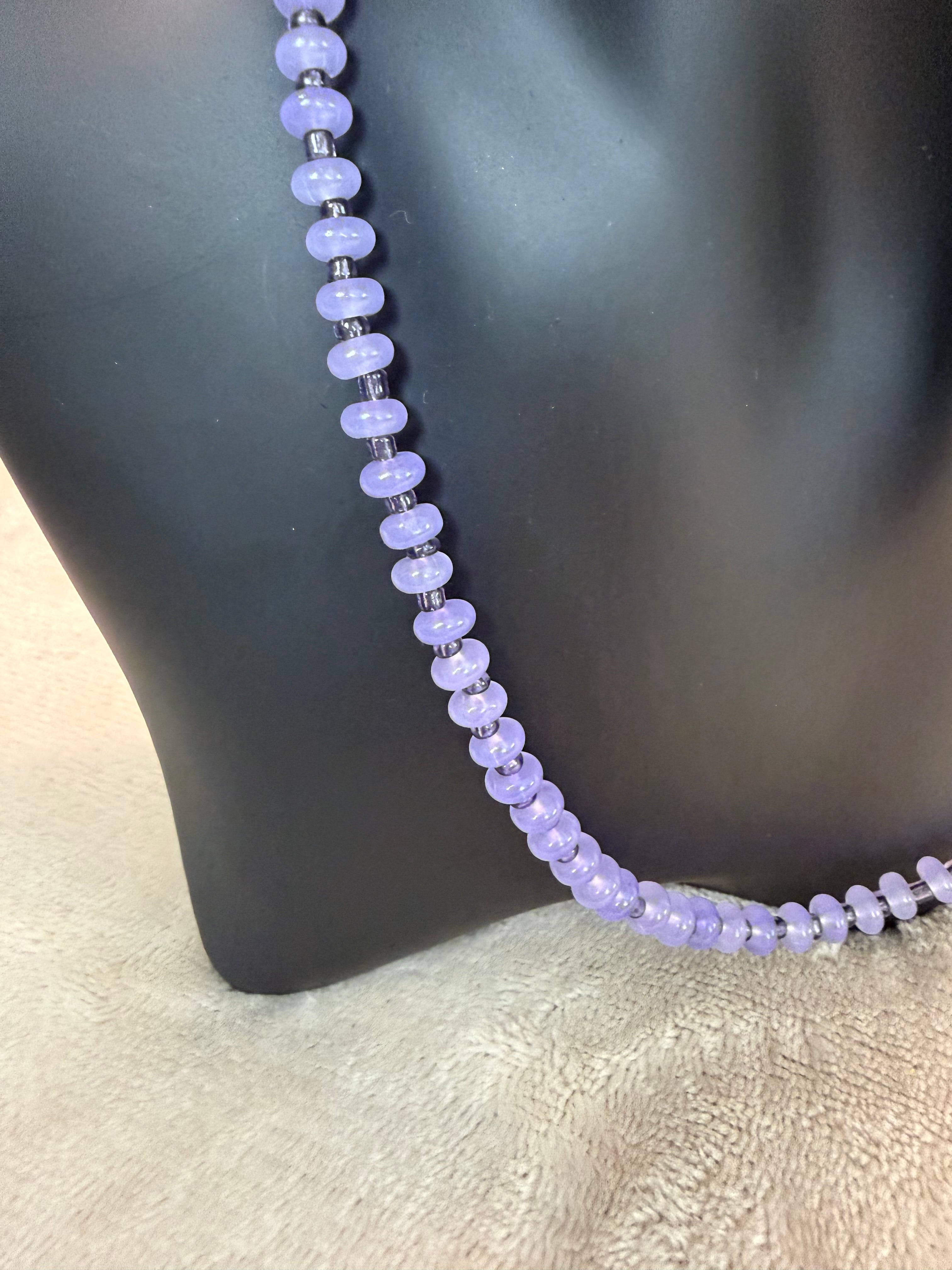 Lavender Purple Rondelle Bead Necklace