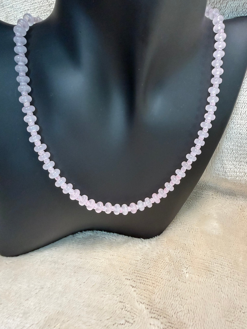Soft Rose Pink Rondelle Bead Necklace