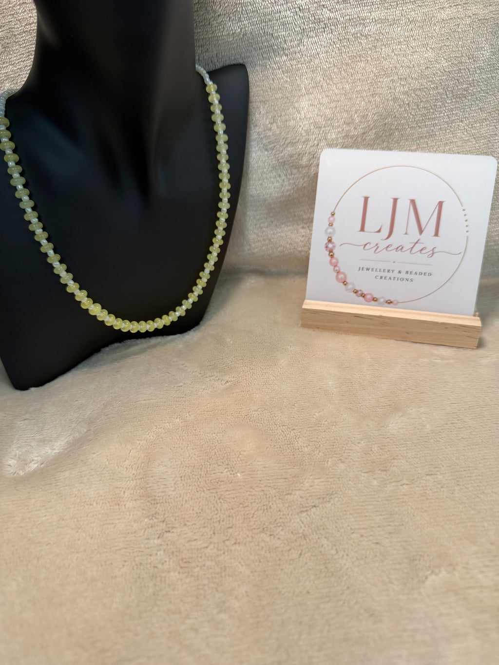 Pale Lemon Yellow Rondelle Bead Necklace