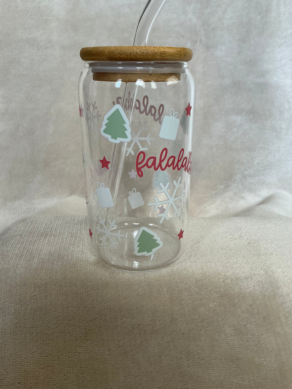 ❄️🎶 FaLaLaLa Christmas Glass Tumbler