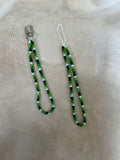 🌿💚 Emerald Green Beaded Phone Strap & Keychain