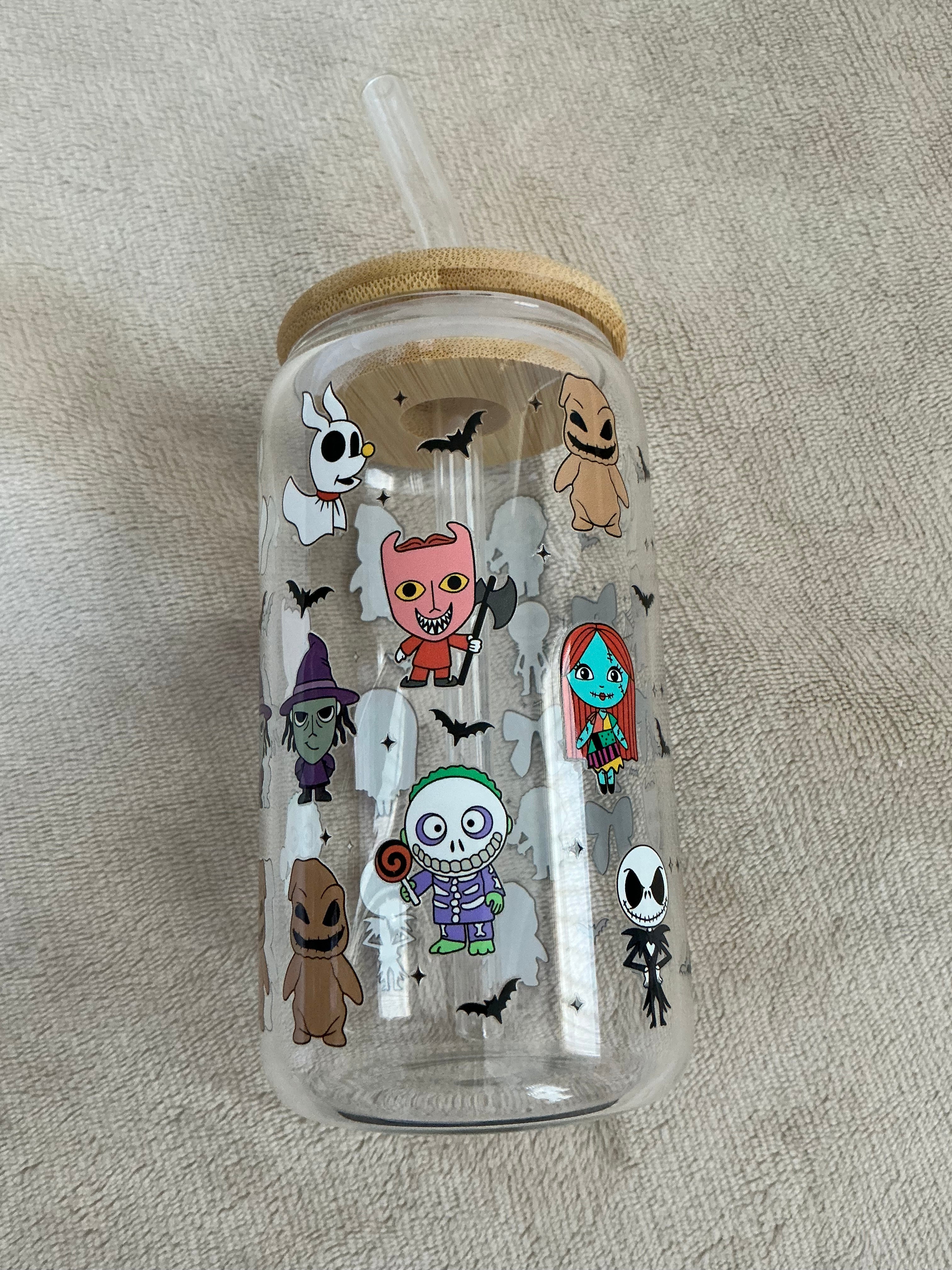 Nightmare Before Christmas Themed Glass Tumbler