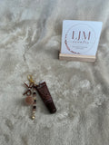 Choco‑Bomb Beaded Lip Gloss Keychain Charm