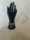 Yin Yang Neon Pink & Gold Bracelet Set