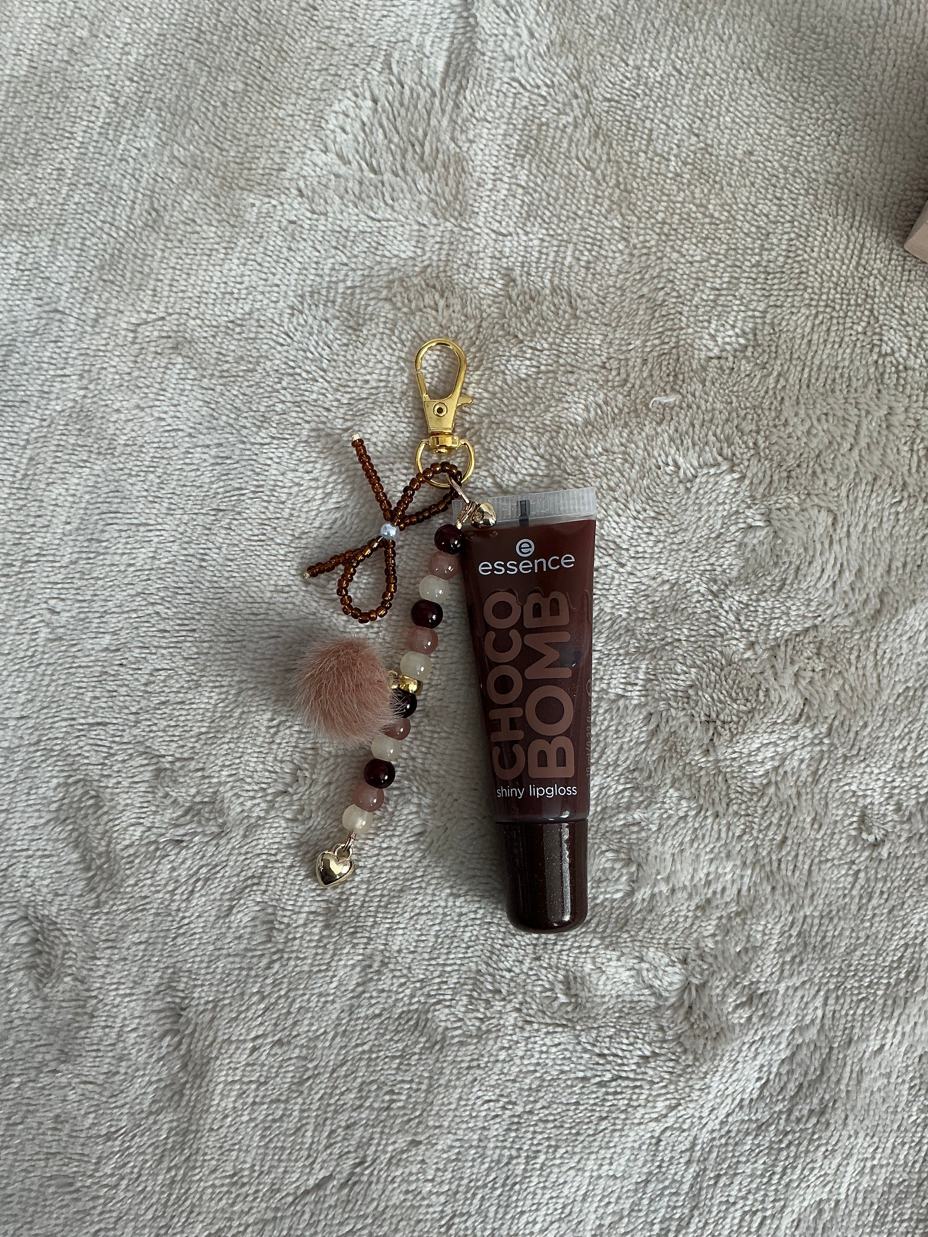 Choco‑Bomb Beaded Lip Gloss Keychain Charm