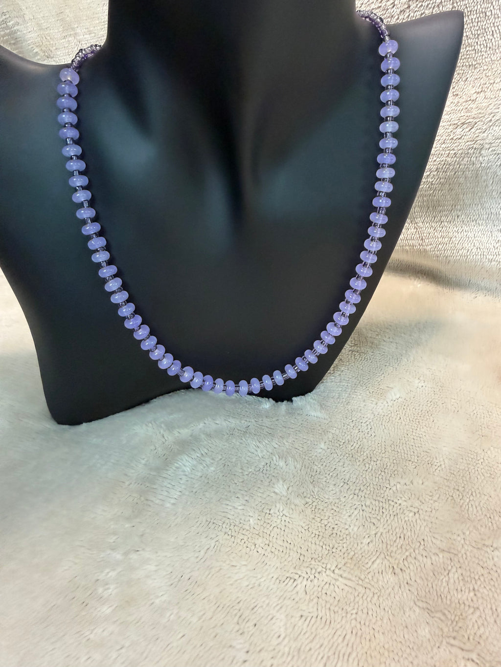 Lavender Purple Rondelle Bead Necklace