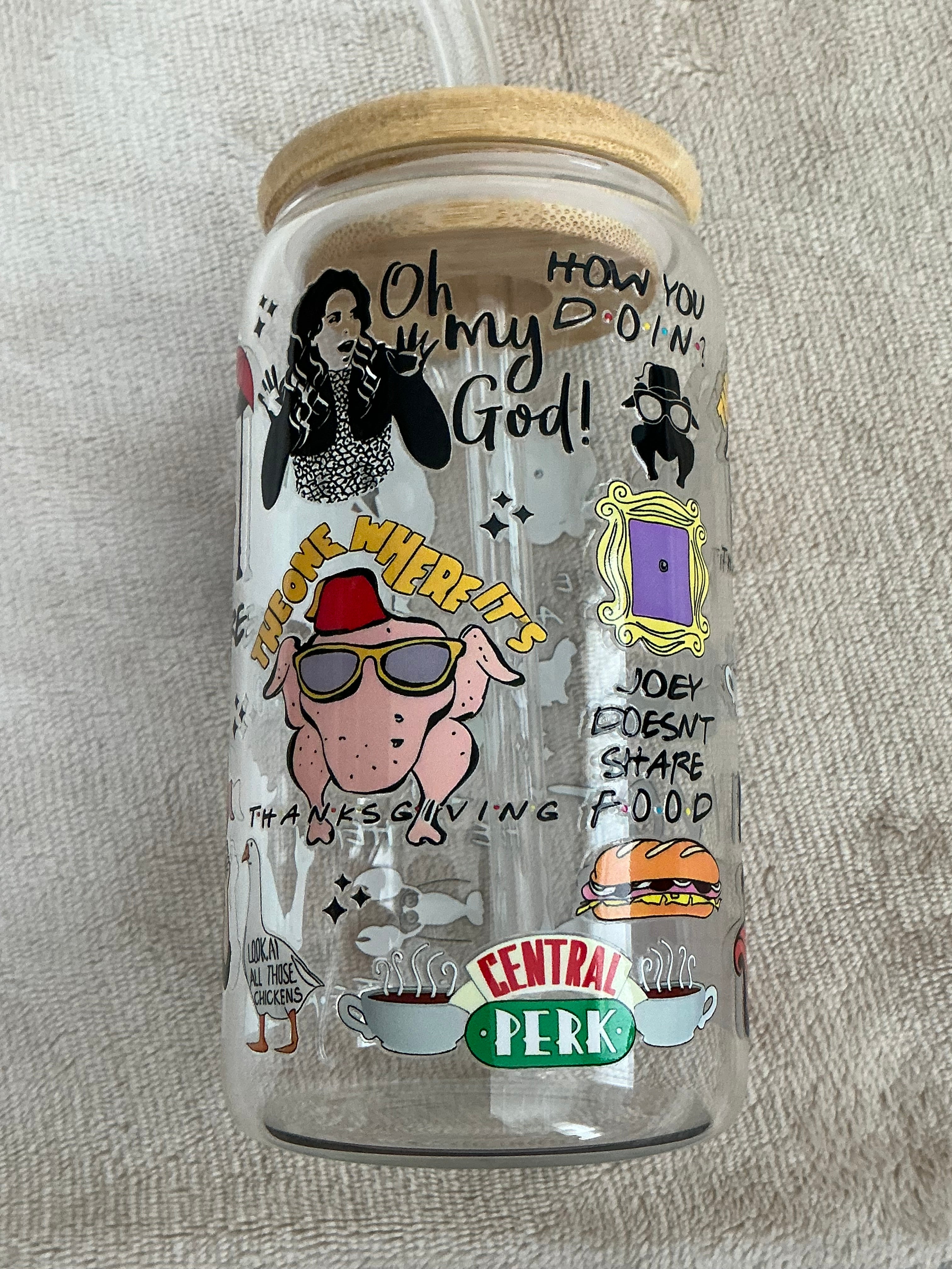 Friends Iconic Moments Glass Tumbler