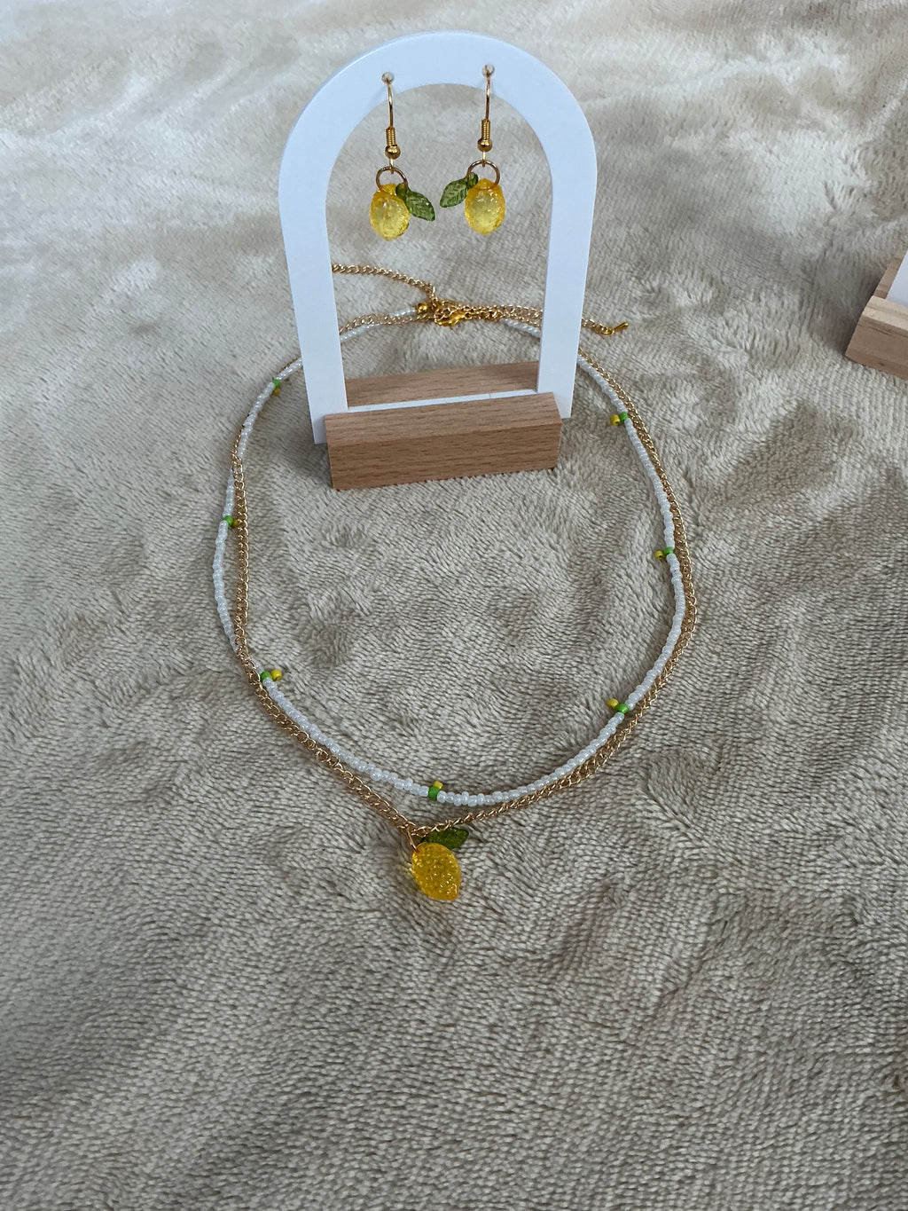 Lemon Charm Layered Jewellery Set – Necklace & Earrings