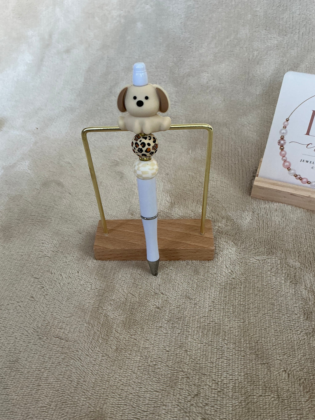 Cute Puppy Beaded Pen | Handmade Dog Lover Gift Pen
