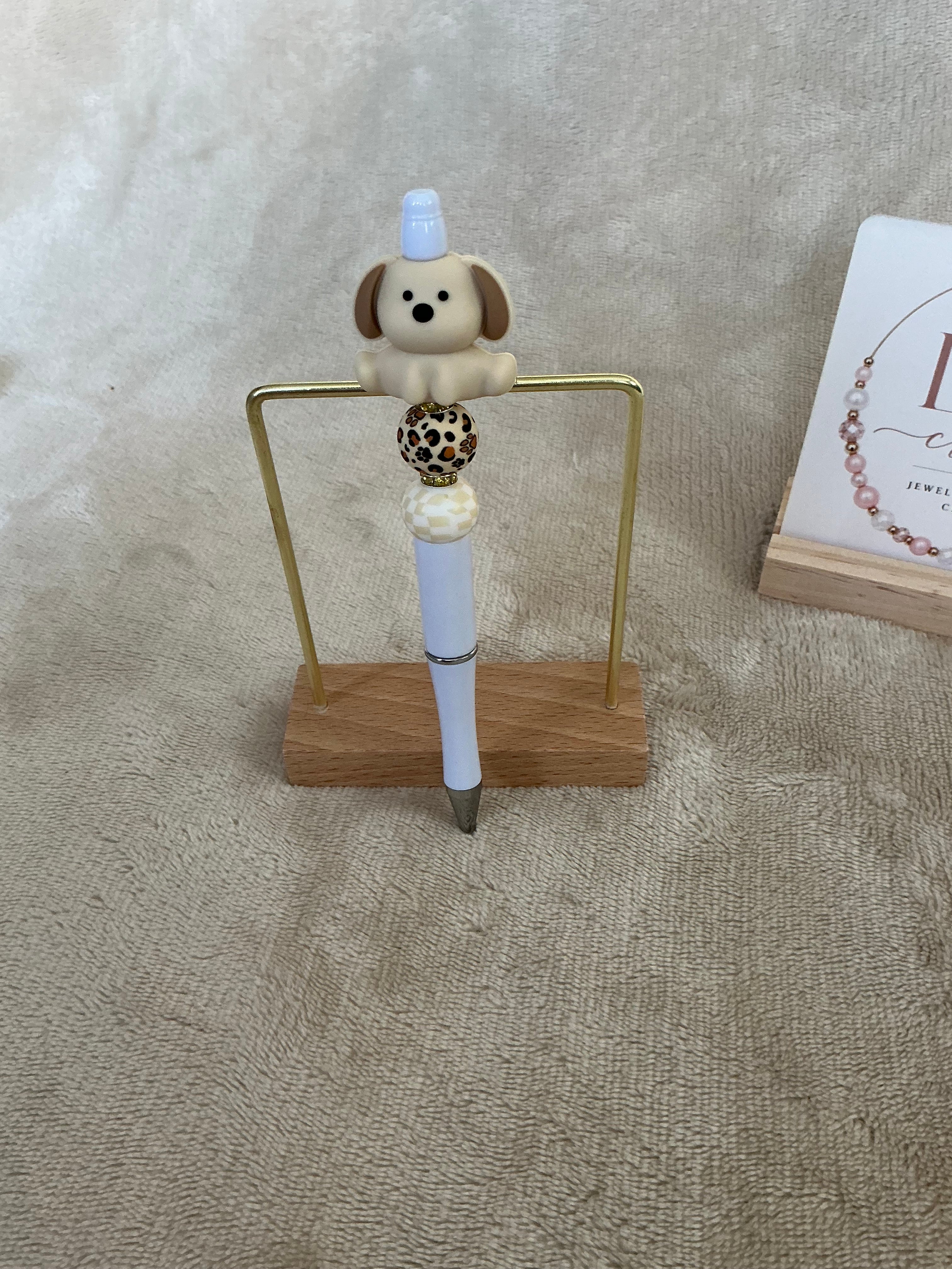 Cute Puppy Beaded Pen | Handmade Dog Lover Gift Pen