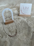 Soft Mauve & Beige Faceted Bead Jewellery Set