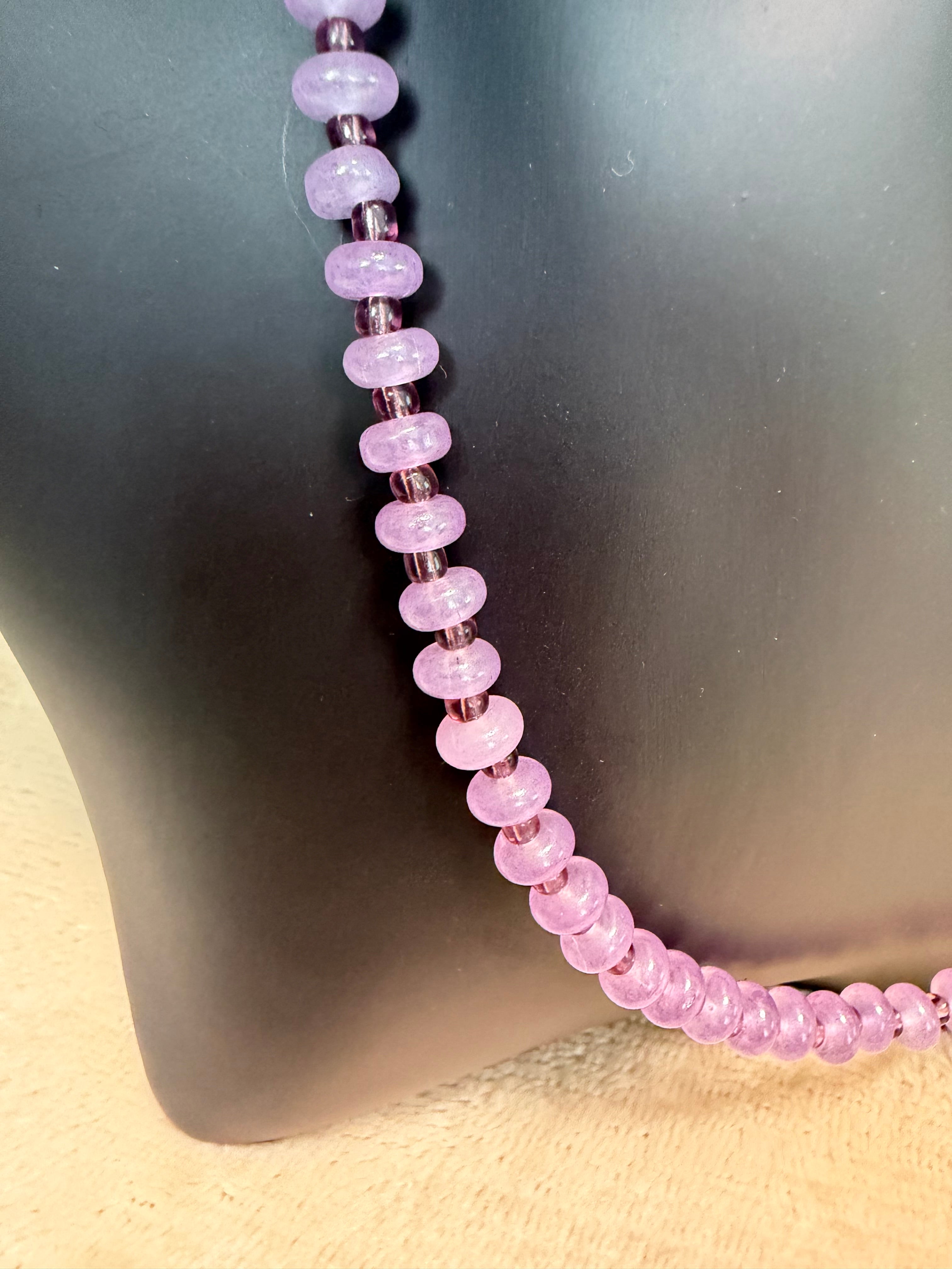 Soft Lilac Rondelle Bead Necklace