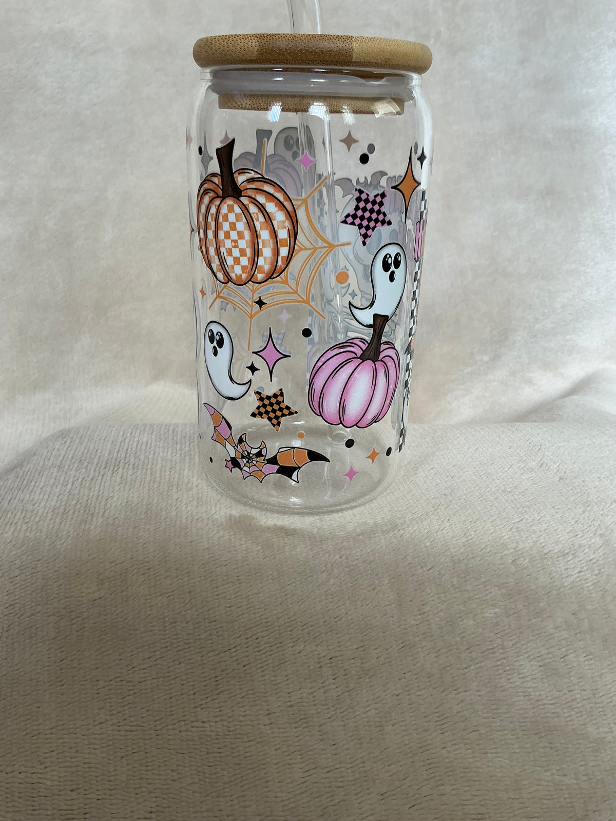 💀🎃 Halloween Junkie Skeleton Glass Tumbler