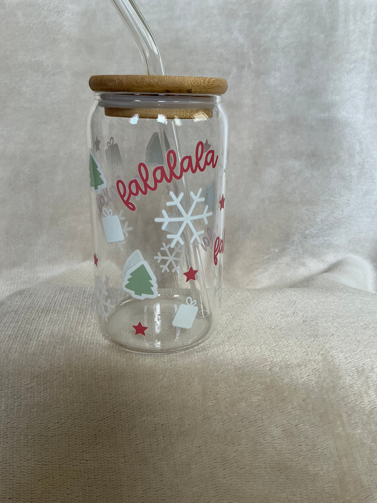 ❄️🎶 FaLaLaLa Christmas Glass Tumbler