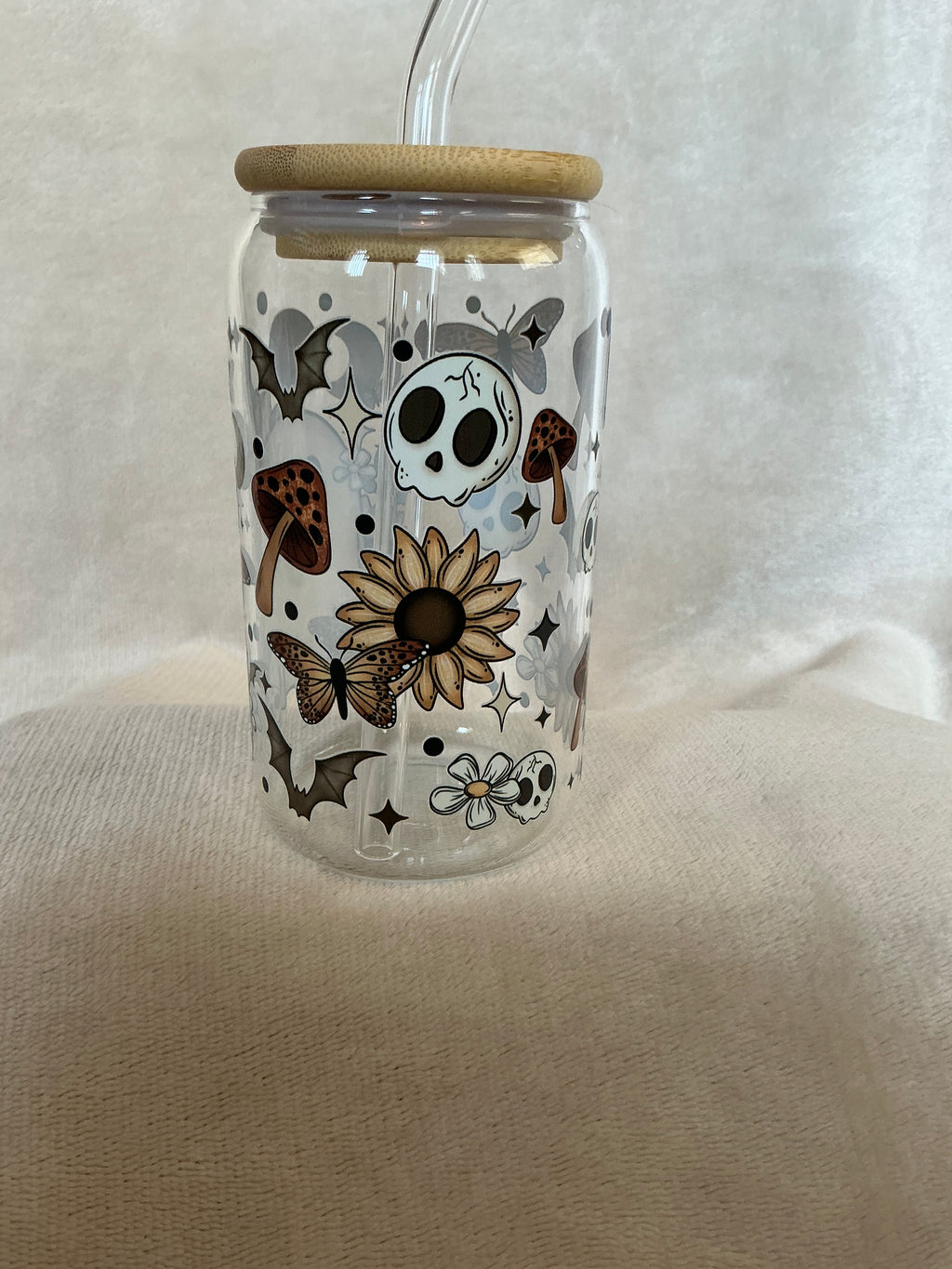 👻 Cute Spooky Ghost Glass Tumbler