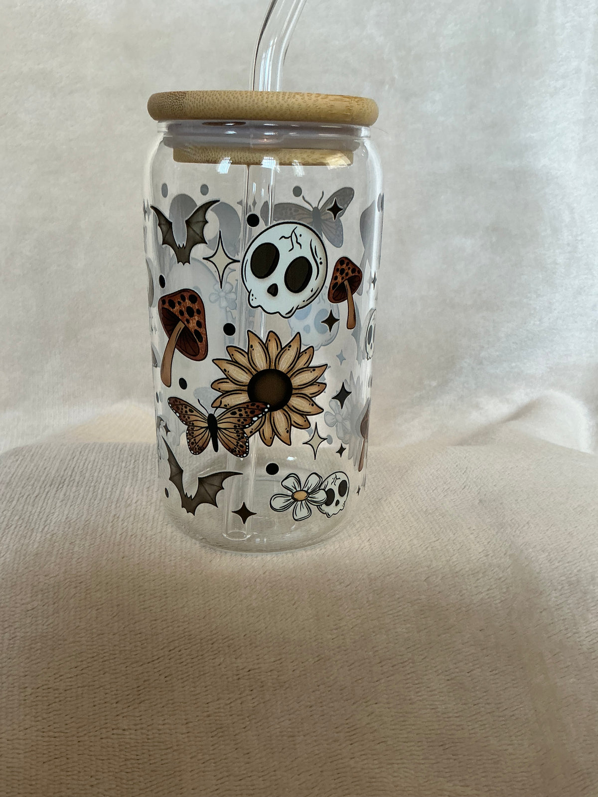 👻 Cute Spooky Ghost Glass Tumbler
