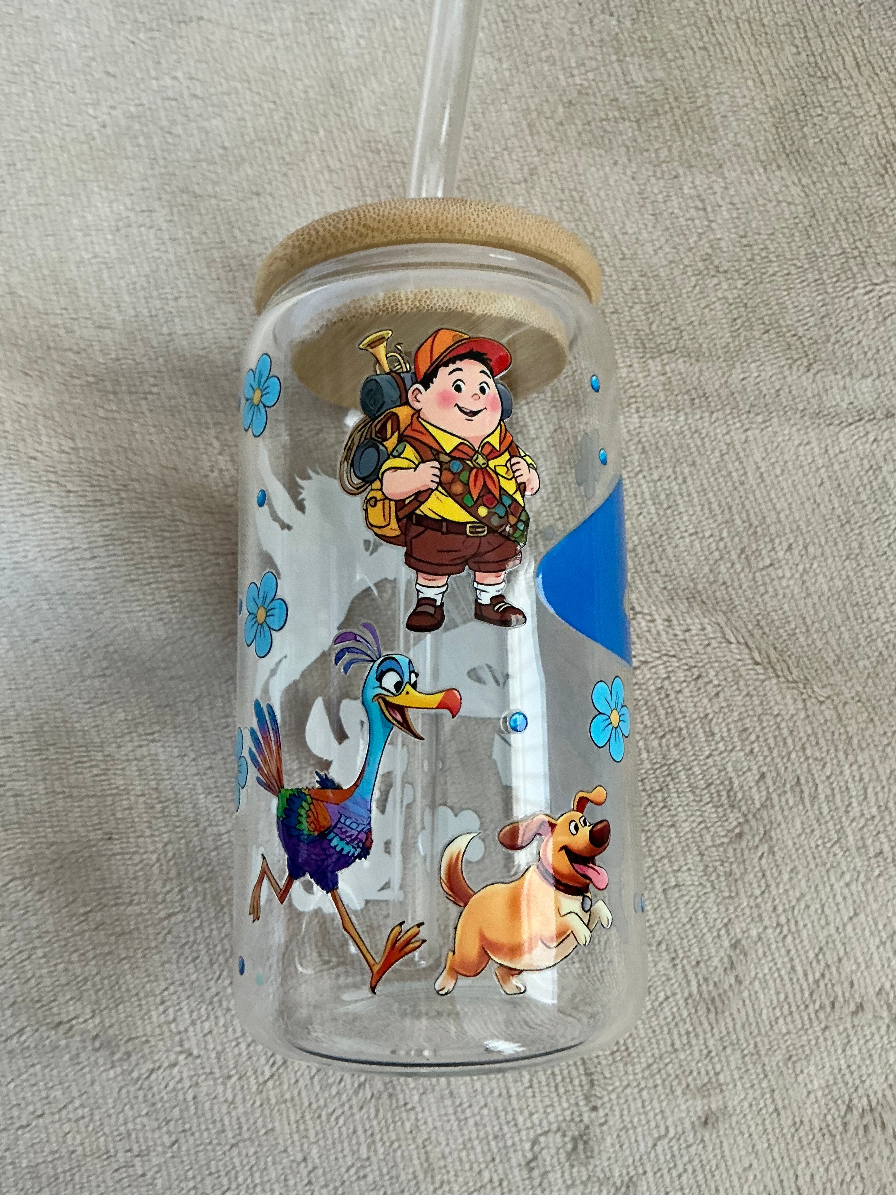 Disney Up Adventure Glass Cup — Russell, Dug & Carl!