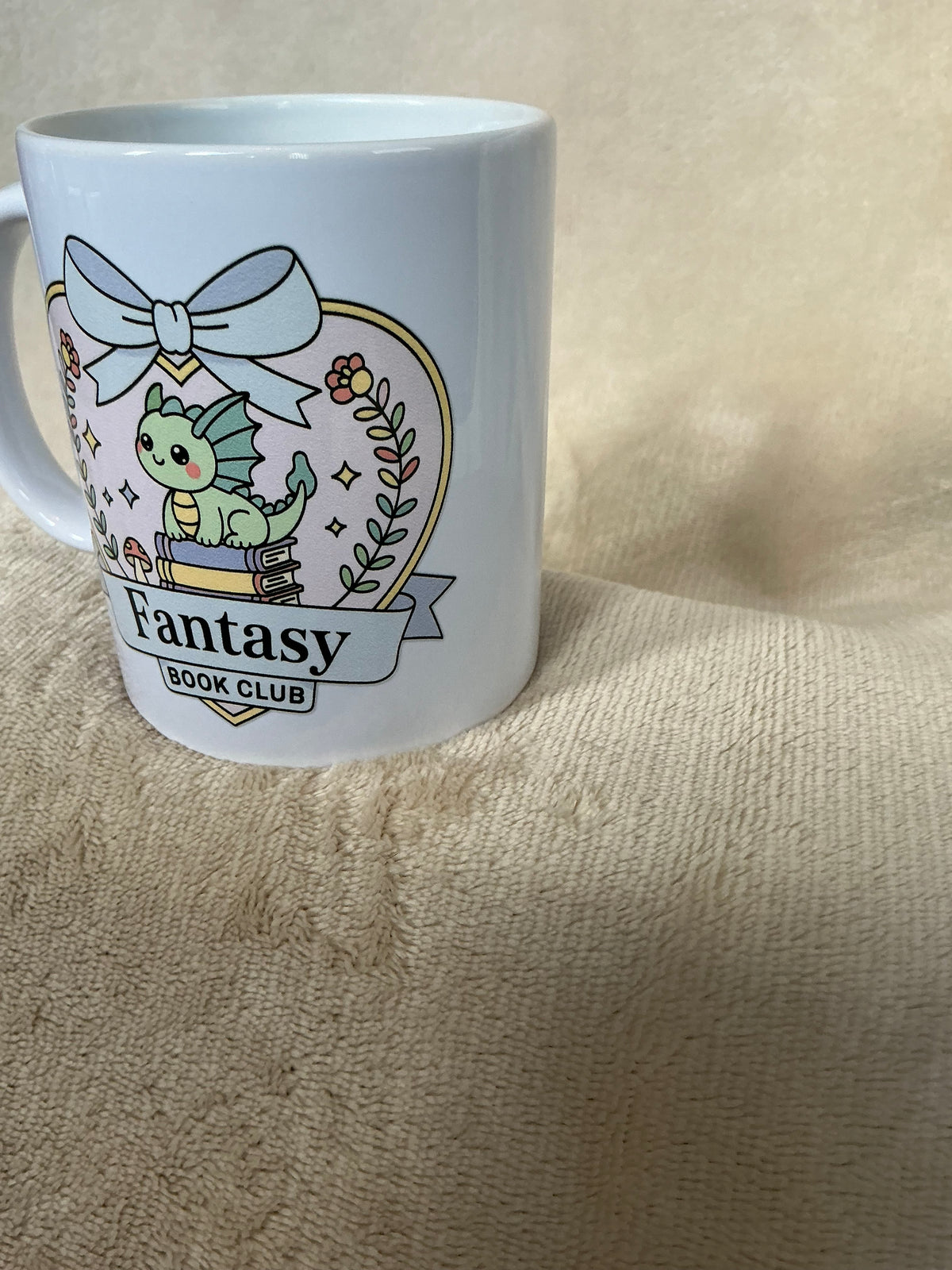 Fantasy Book Club Mug — Cute Dragon Reader Gift