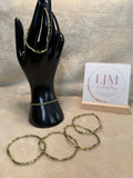 Olive Green & Gold Delicate Stacking Bracelet