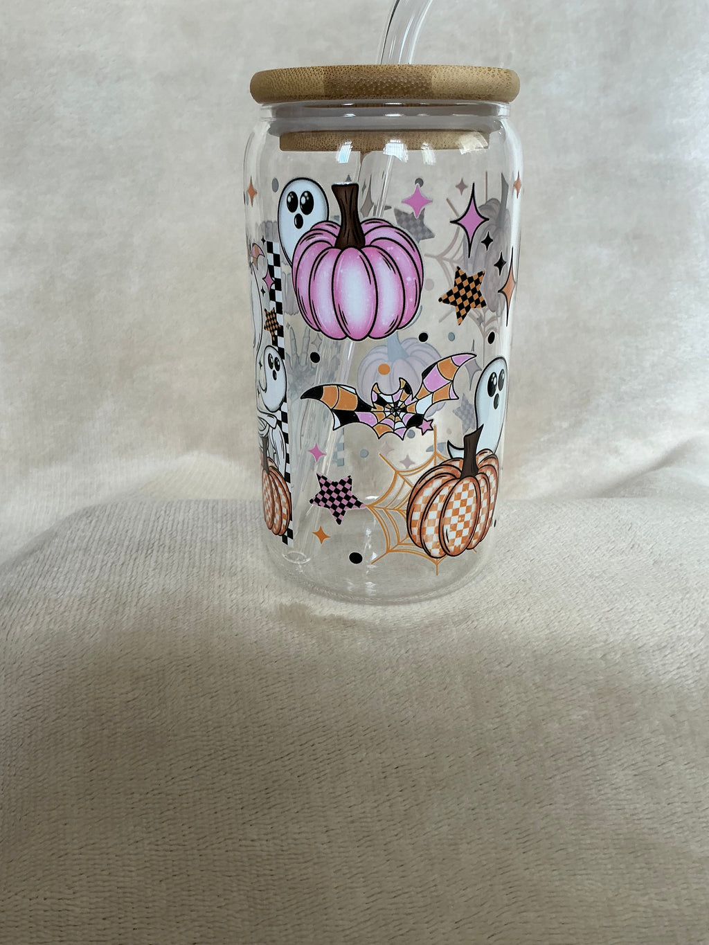 💀🎃 Halloween Junkie Skeleton Glass Tumbler
