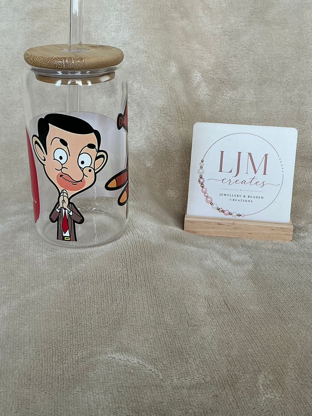 Mr Bean & Teddy Glass Tumbler