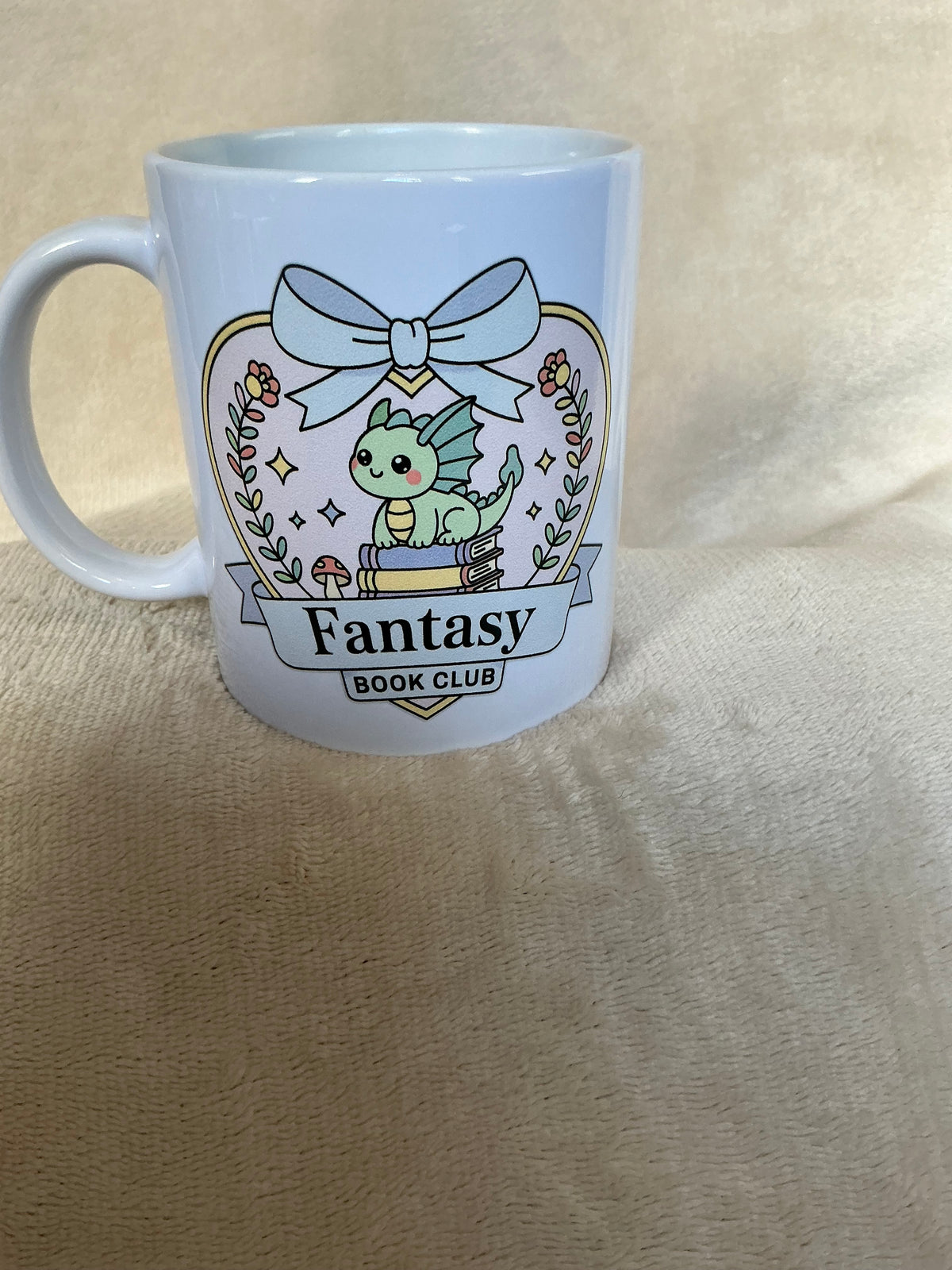 Fantasy Book Club Mug — Cute Dragon Reader Gift