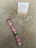 Pink Axolotl Dummy Clip | Handmade Pacifier Holder