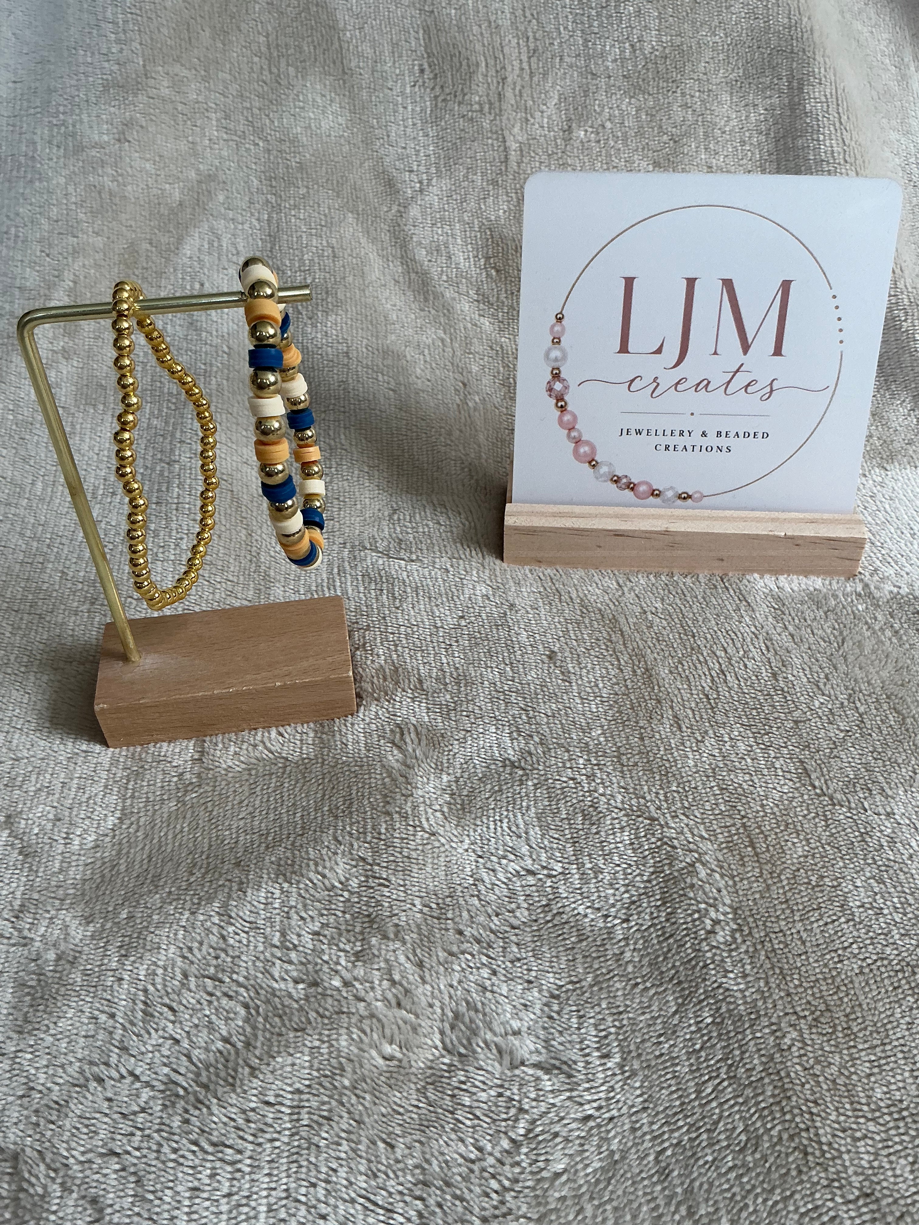 Sunset Sail Bracelet Stack | Gold & Coastal Blue Beaded Set