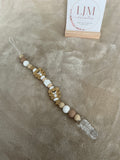 Neutral Teddy Bear Dummy Clip | Handmade Bear Pacifier Holder