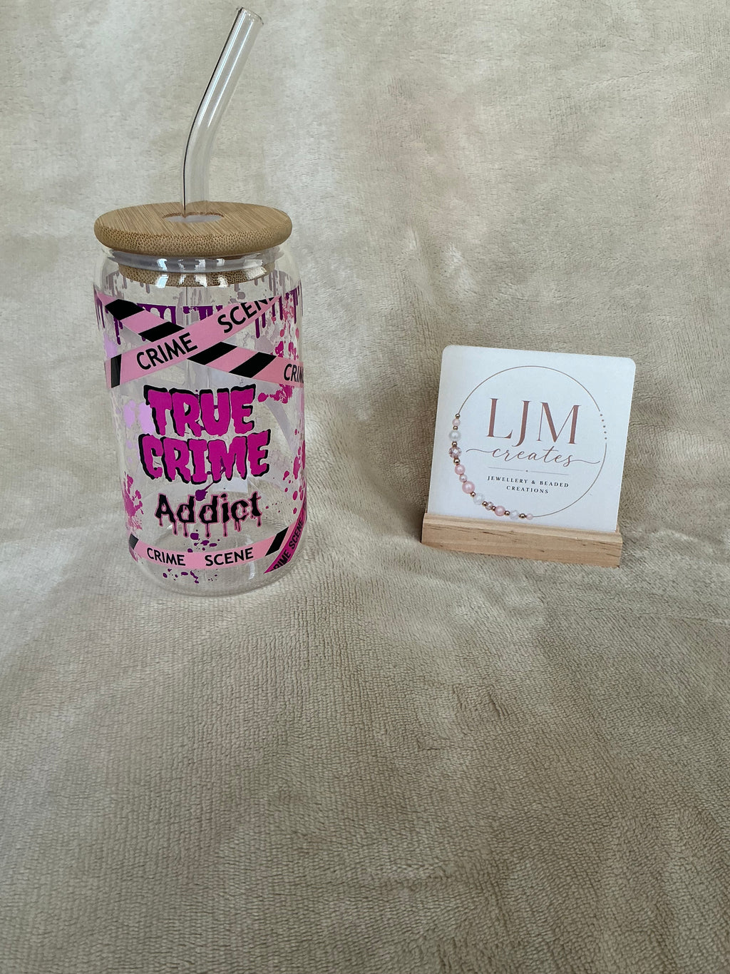 True Crime Addict Glass Tumbler