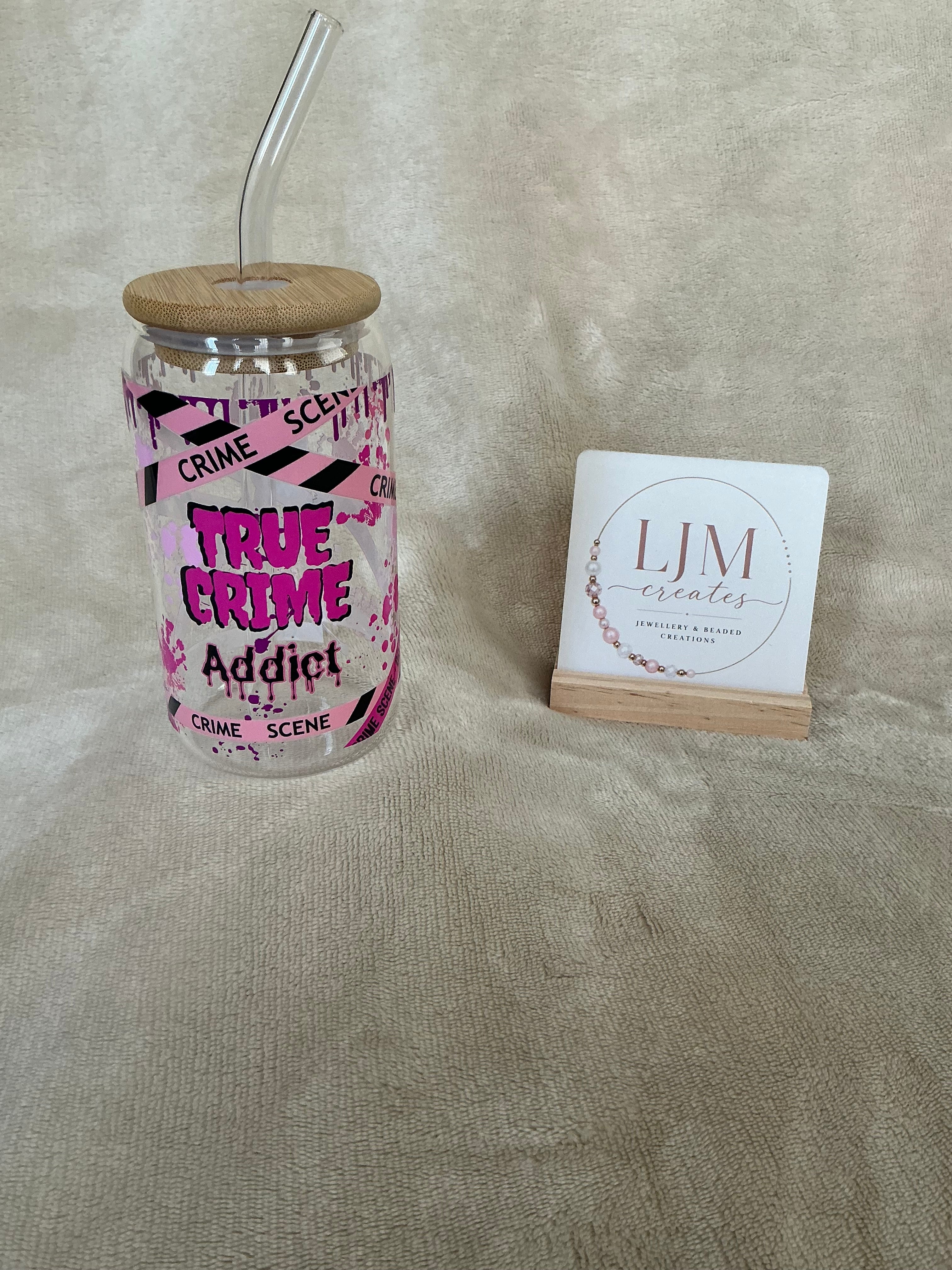 True Crime Addict Glass Tumbler