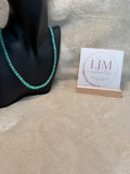 Mint Green & Silver Rondelle Bead Necklace