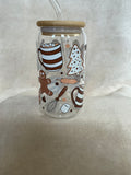🍪 Cozy Christmas Baking Glass Tumbler