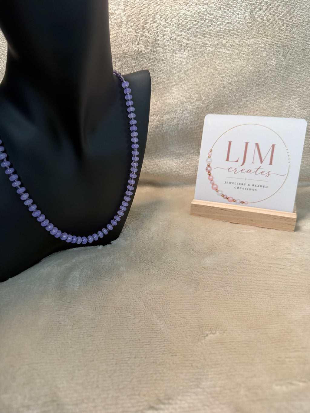 Lavender Purple Rondelle Bead Necklace