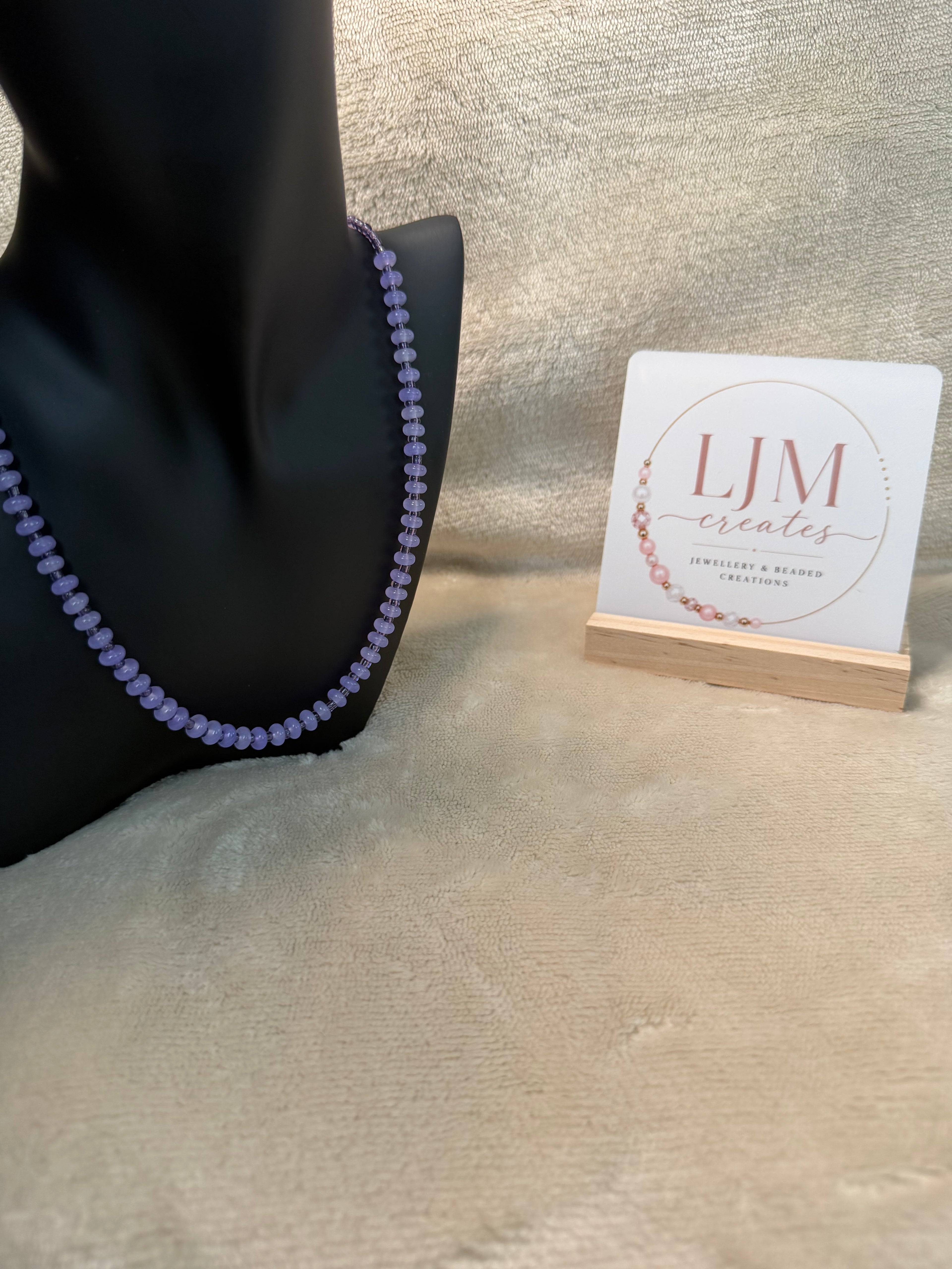 Lavender Purple Rondelle Bead Necklace