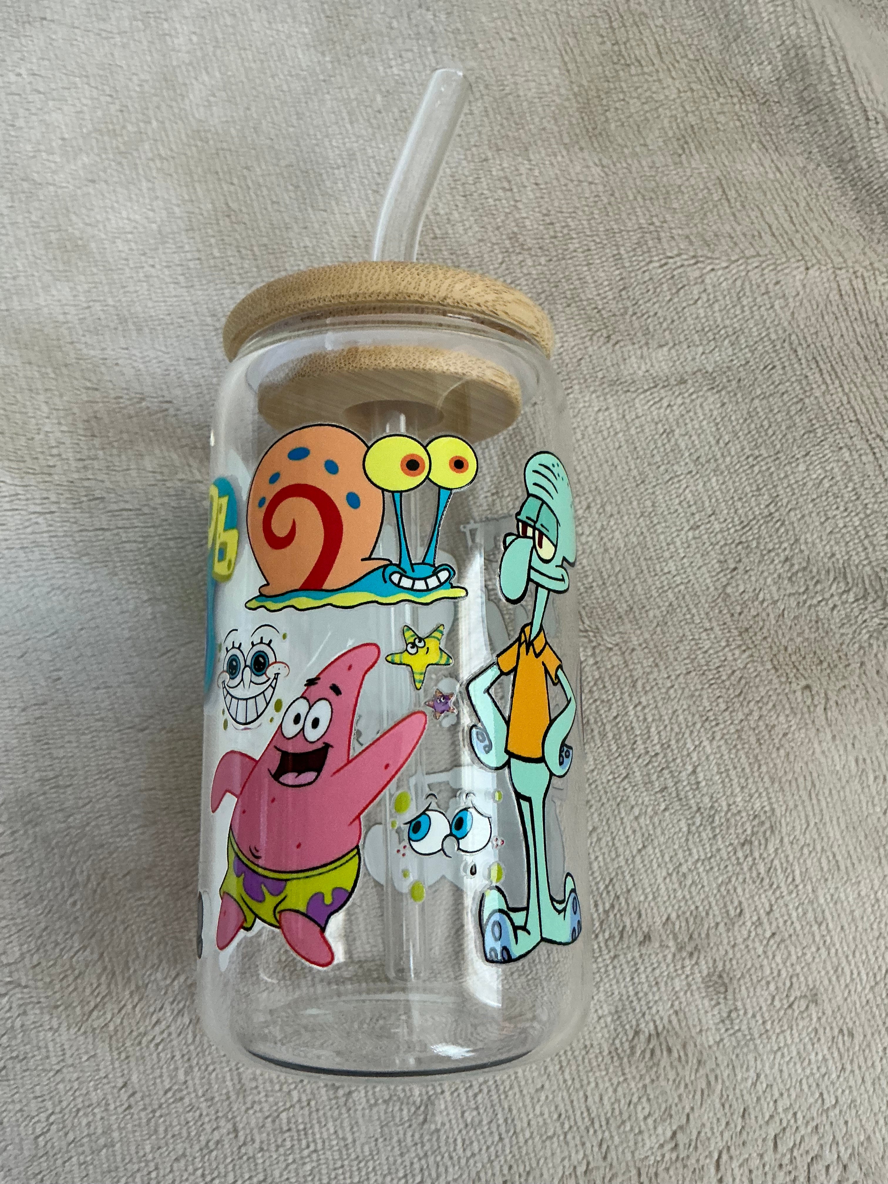 SpongeBob SquarePants Glass Cup — Bikini Bottom Crew!