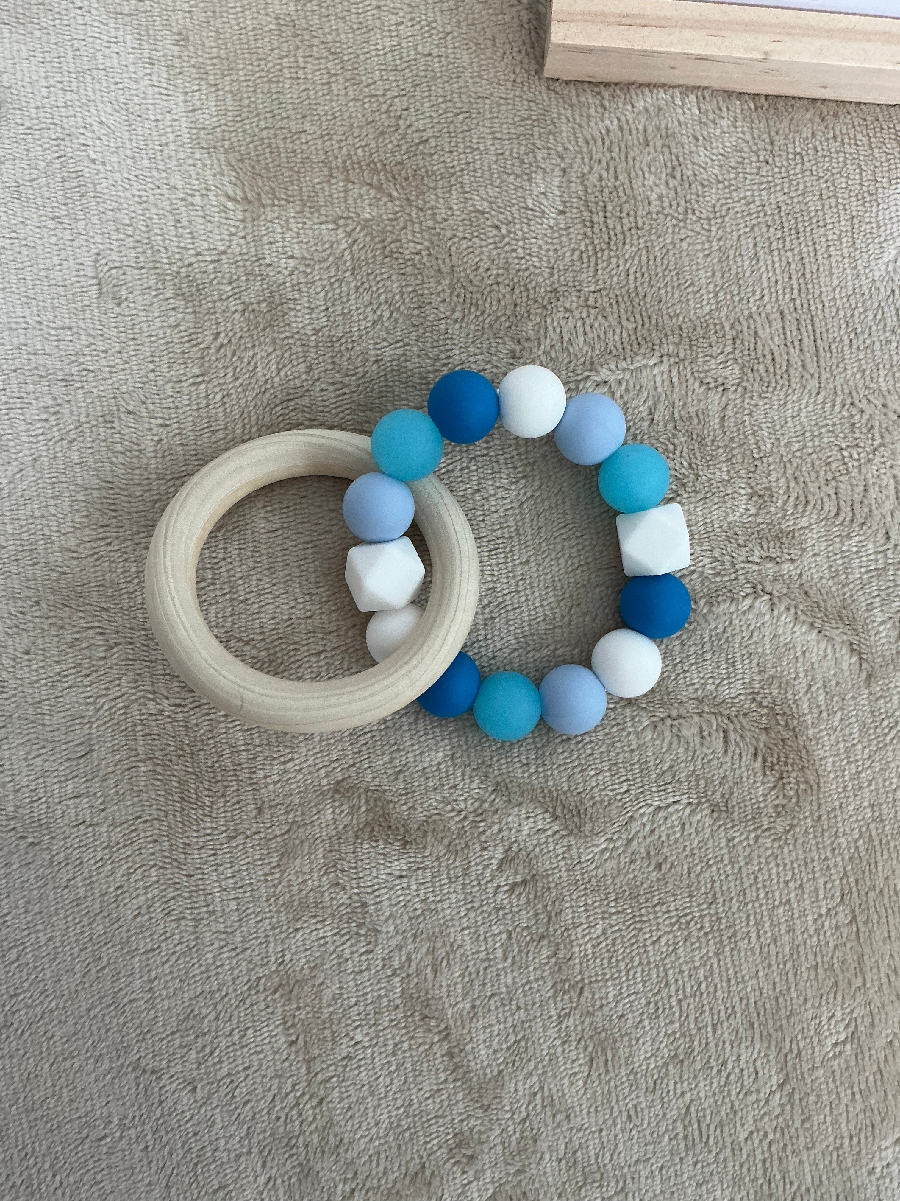 Ocean Breeze Teething Ring | Silicone & Wooden Baby Teether