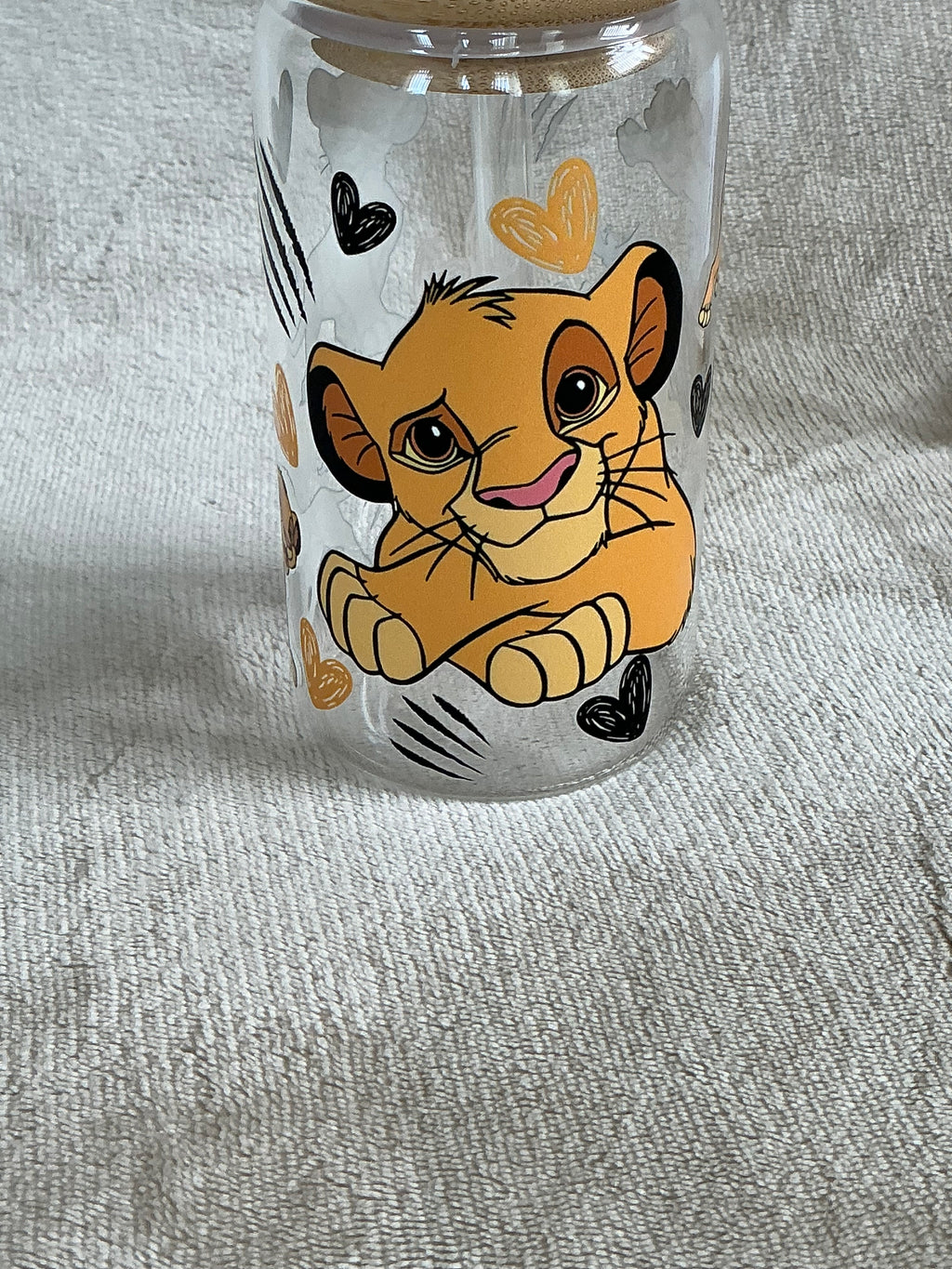 Young Simba Lion King Glass Tumbler